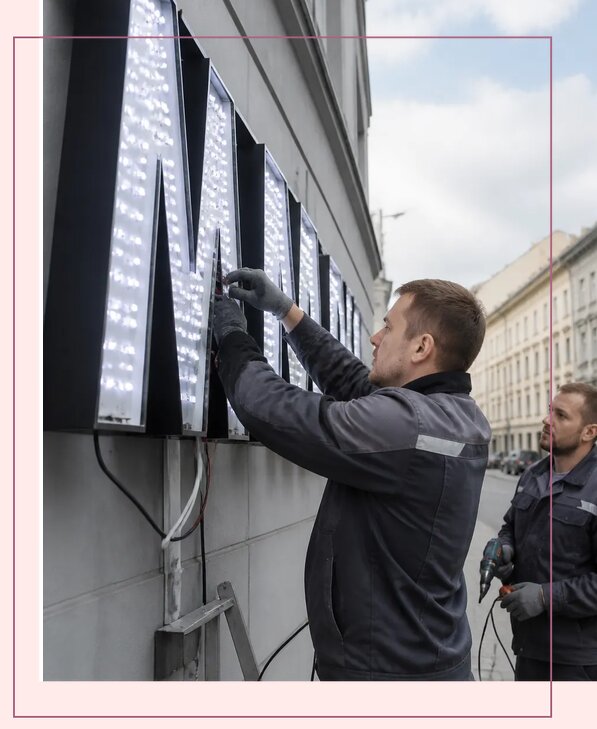 Изготовление и монтаж светодиодных LED вывесок в Тамбове