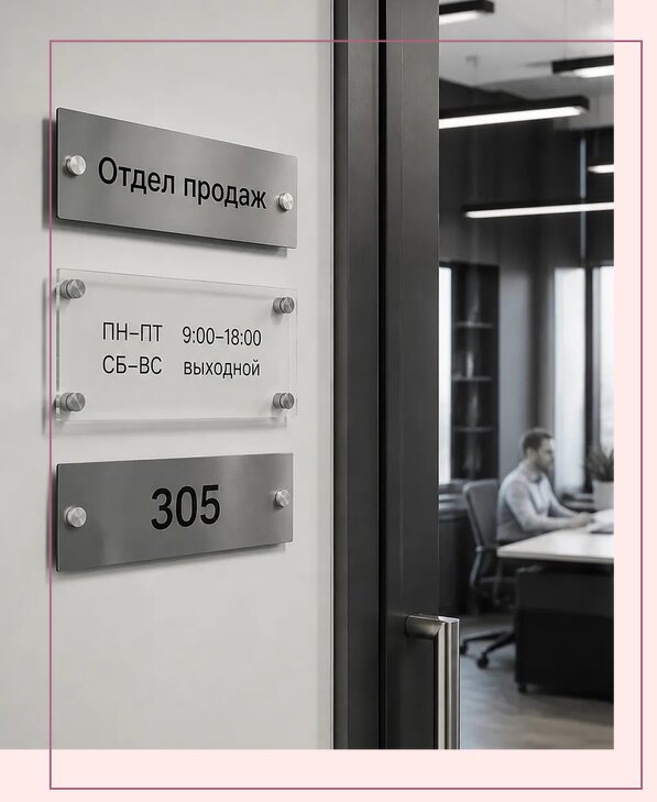 Офисные таблички на дверь в Тамбове по цене от 4975 р. | Аванза-Тмб